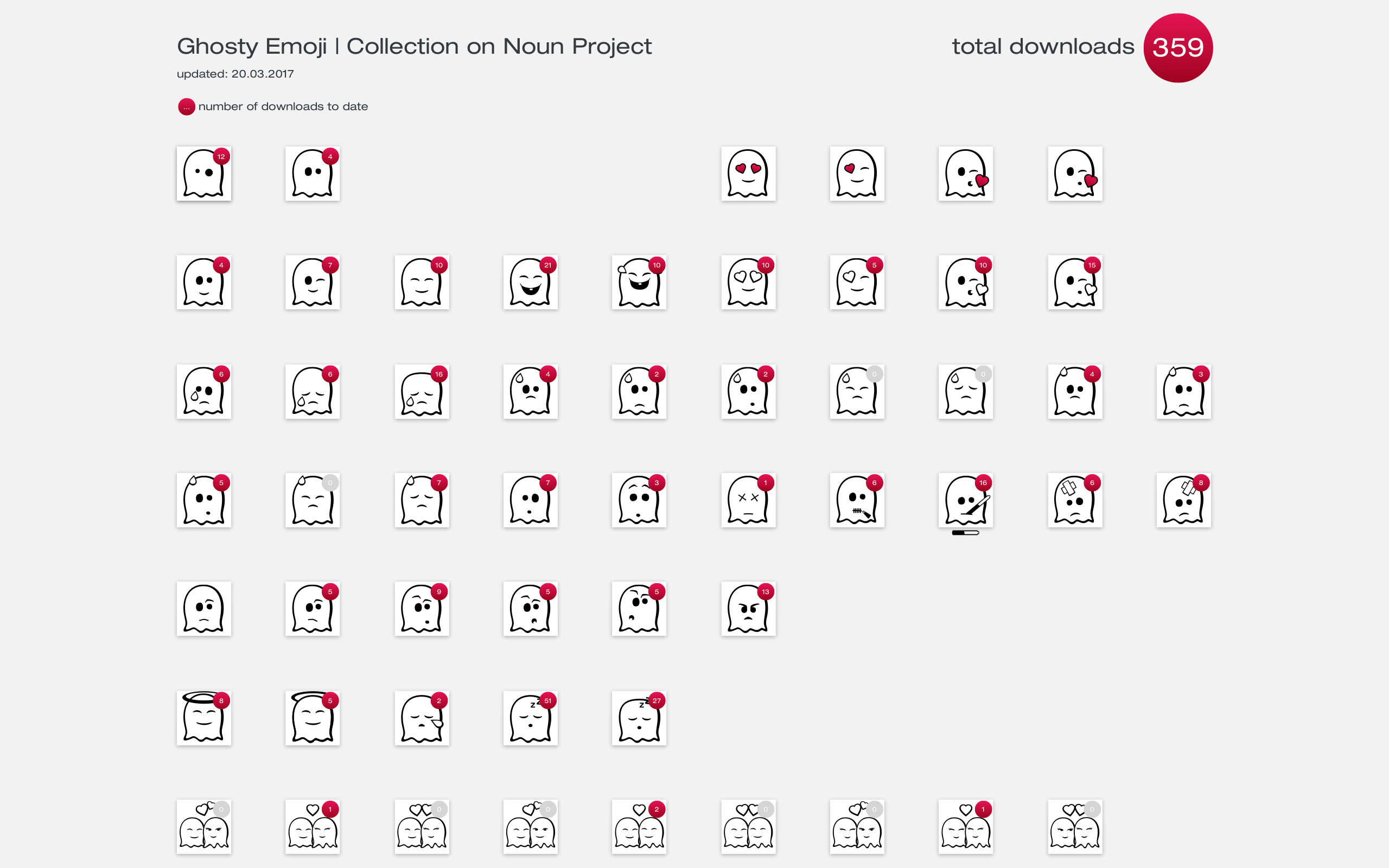 icons in the ghosty emoji series